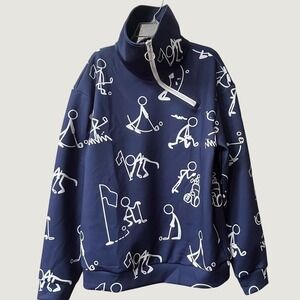 Acegolfs Hyper Prep Golf Sweatshirt Womens Medium Navy Quarter Zip Pullover NWT
